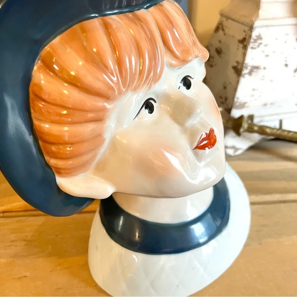 Vintage 1915-1920’s Nippon Head Vase Large Hand Painted Nippon Collectible Lady